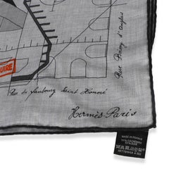 Hermès Mens Gris Chine Permis De Constructruir Silk Cashmere Scarf 100
