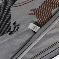 Hermès Mens Gris Chine Thor Cashmere Silk Losange Scarf GM