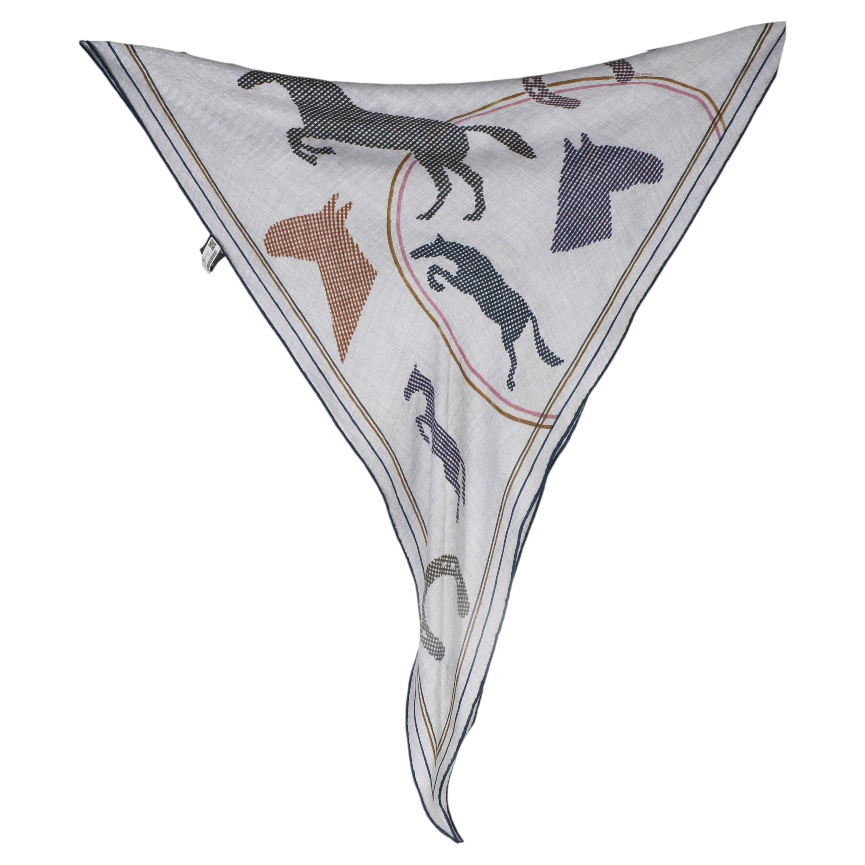 Hermès Hombre Gris Chine Thor Cachemira Seda Losange Bufanda GM en venta