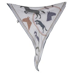 Hermès Mens Gris Chine Thor Cashmere Silk Losange Scarf GM