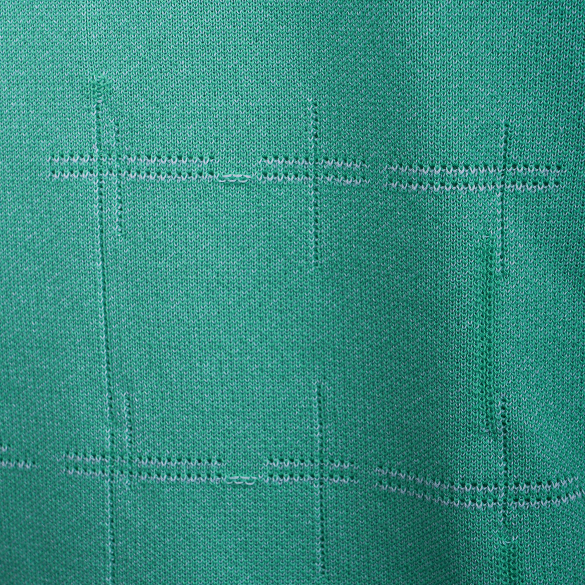 Hermes Herren H en Carreaux Boxy Fit Polohemd Vert Tendre Kurzarm M im Zustand „Neu“ im Angebot in Miami, FL