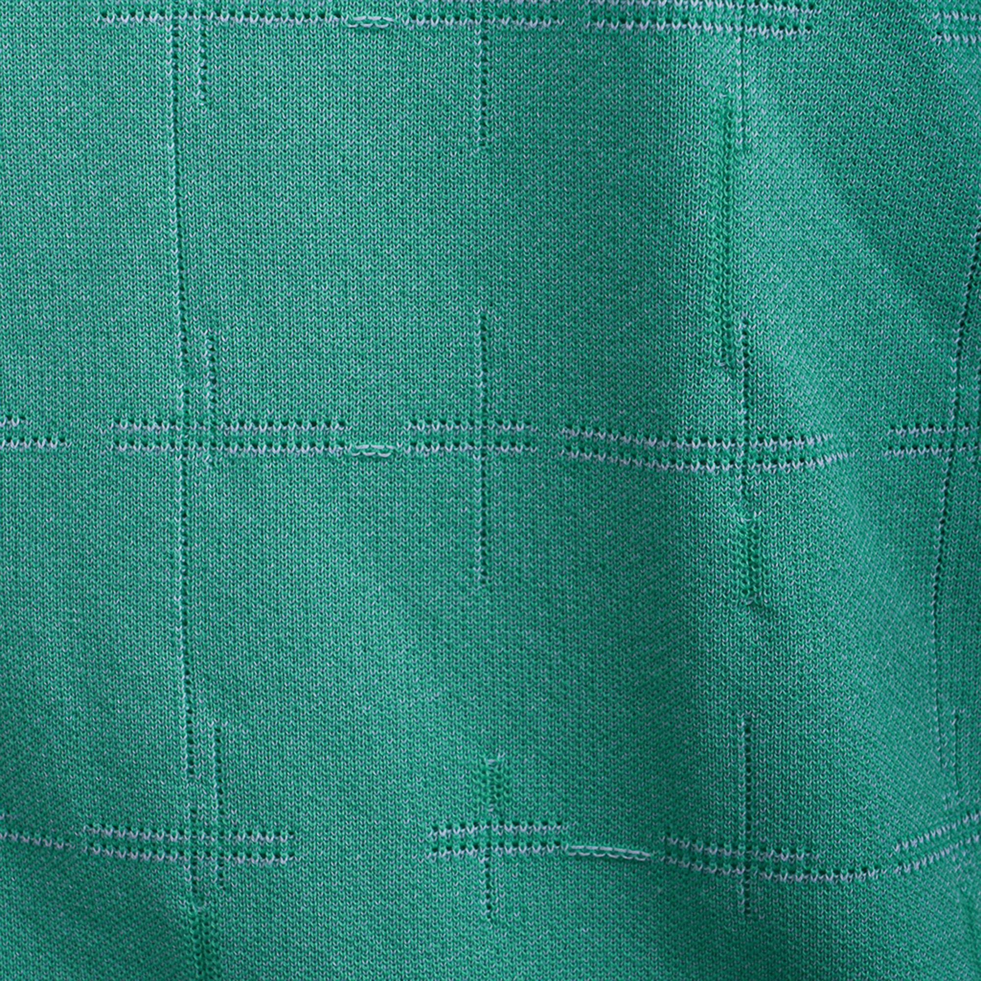 Hermes Men's H en Carreaux Boxy Fit Polo Shirt Vert Tendre Short Sleeve M In New Condition For Sale In Miami, FL