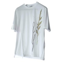 Maglietta Hermes "Herbier 3D" da uomo, bianca, taglia media, nuova di zecca