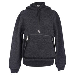 Hermes Uomo Maglione con Cappuccio Gris Fonce M