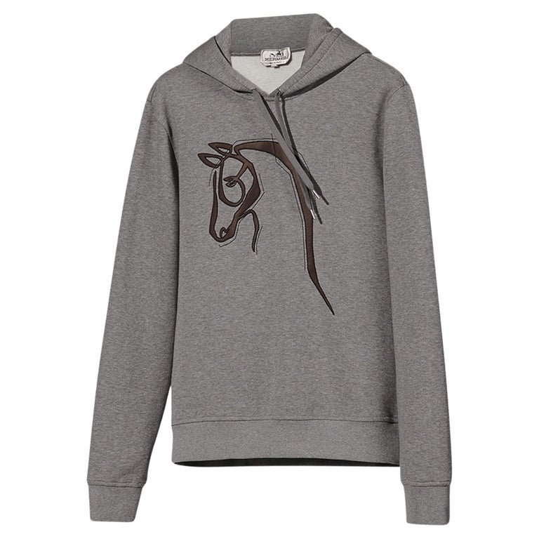 Hermes Homme Hood's Hoodie Sweatshirt avec détails en cuir Gris Hoodie  Sweatshirt L En vente sur 1stDibs | pull hermès homme, hermes pull