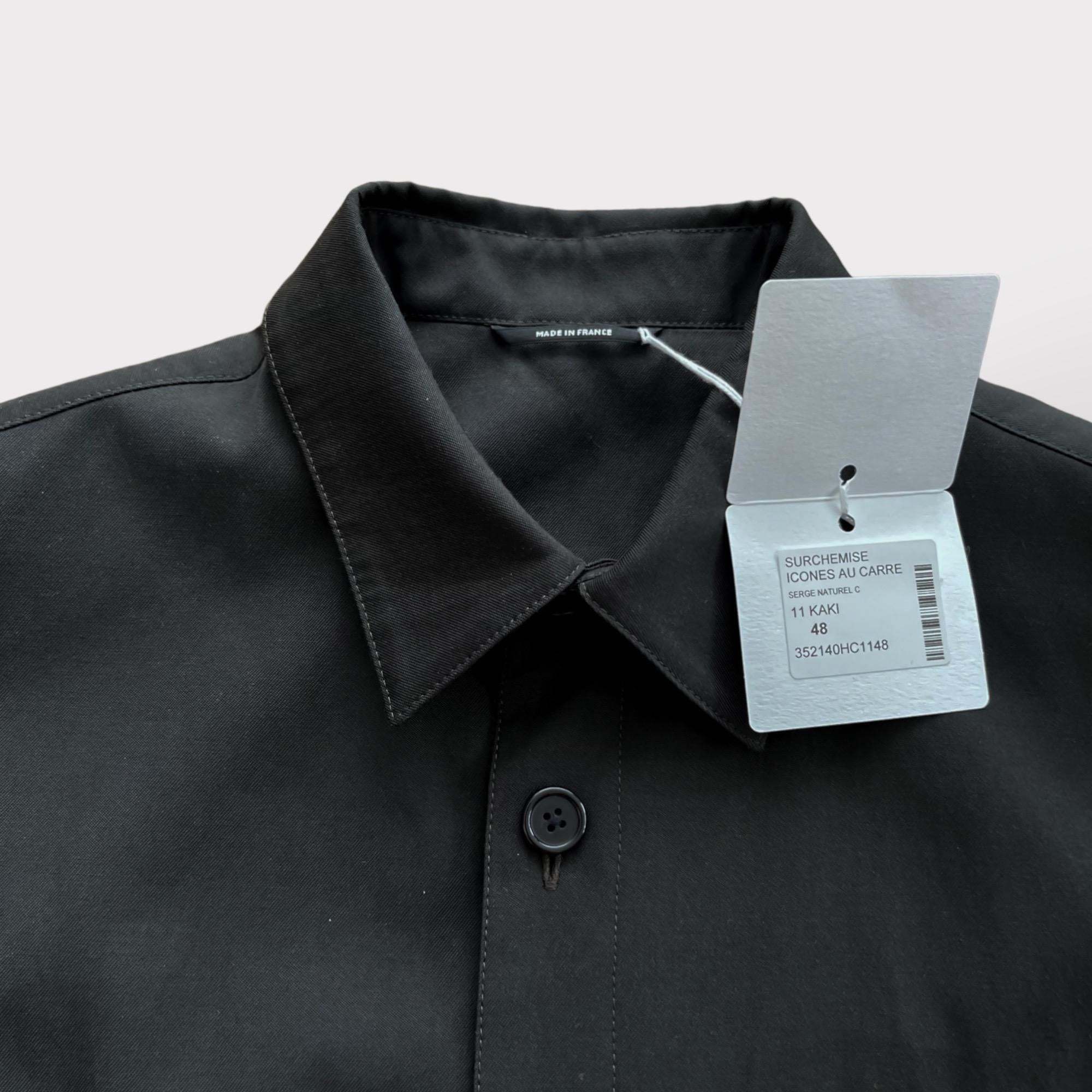Hermès Men's 'Icones au Carre' Overshirt, Black, 38 UK/US In New Condition In London, GB