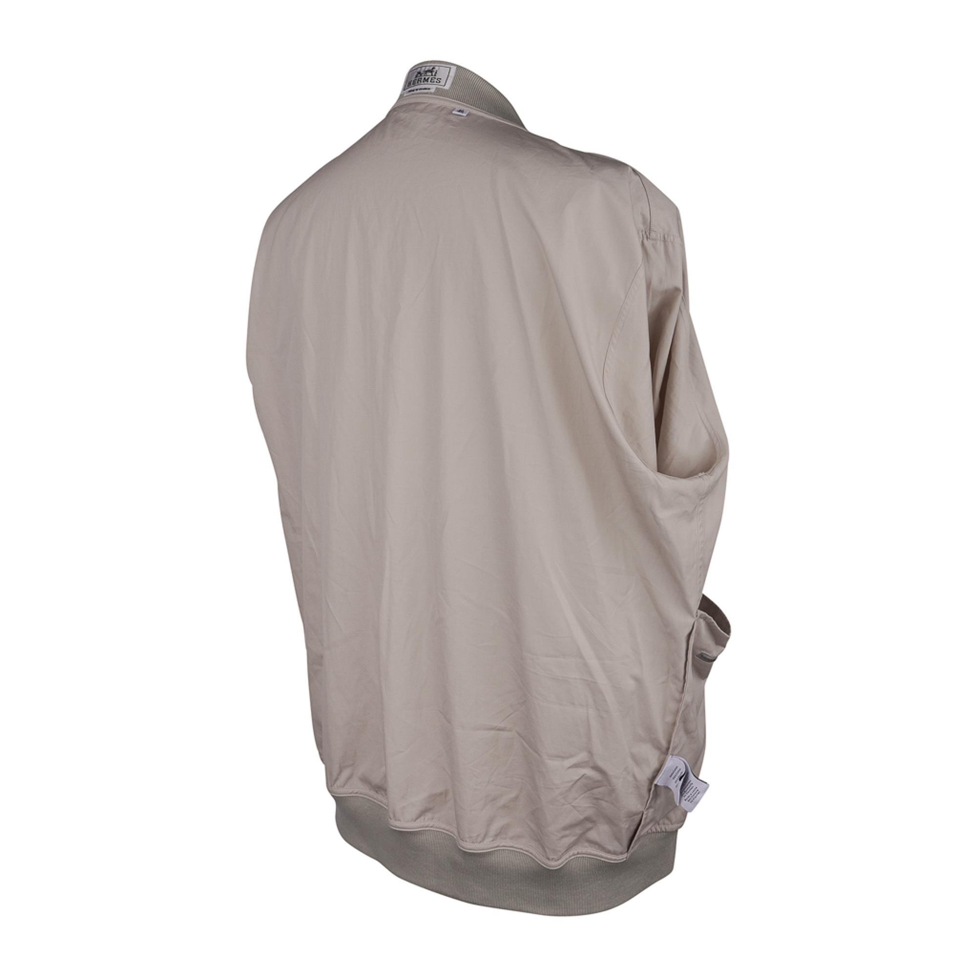Veste Blouson Zippe Hermès en coton style bombardier avec fermeture éclair sur le devant, pour hommes, 40 15 1/4, neuve en vente 2