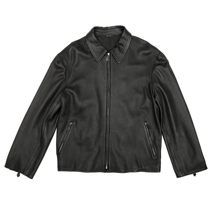 Hermes Men's Jacket in Black Clémence Calf Leather 