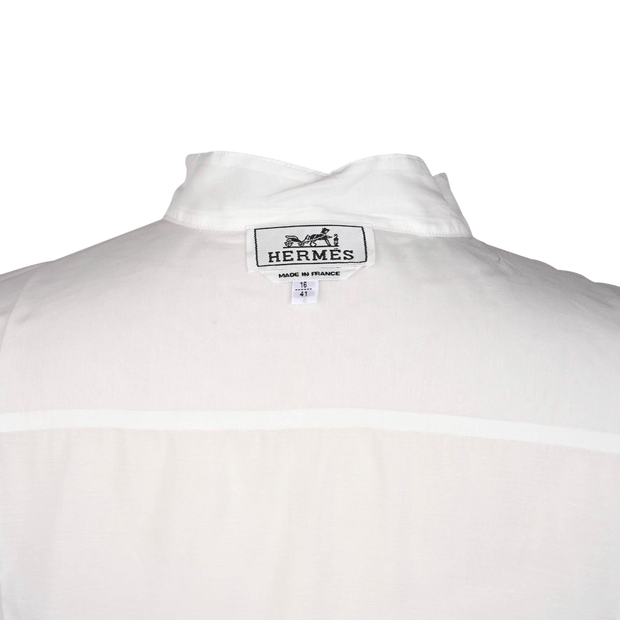Hermes Men's Jacket White Cotton and Silk 41 /16 For Sale 3