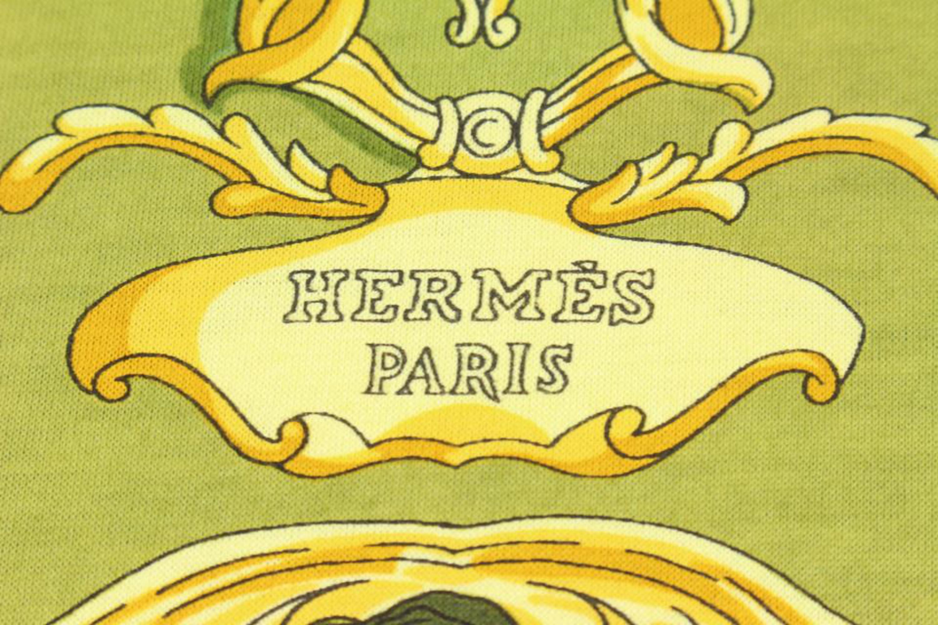 Brown Hermès Men's Large Vintage Rare Green Polo Short 114h15 For Sale