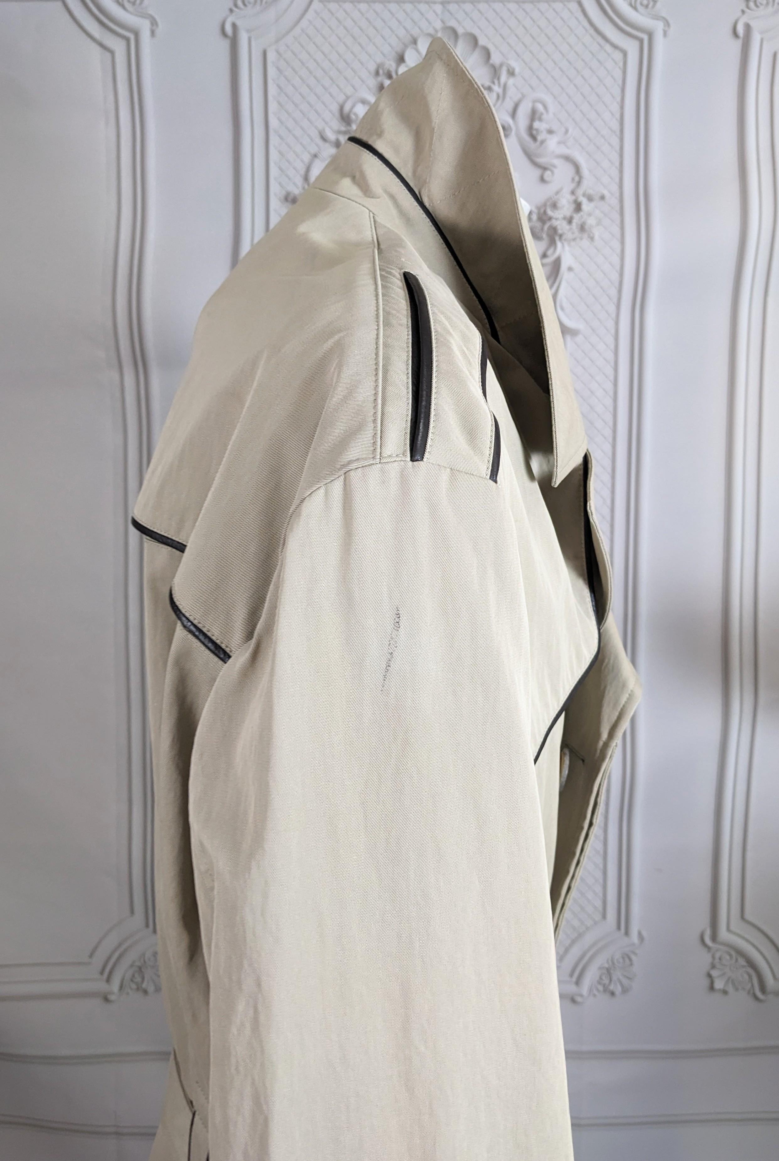 Hermes Mens Leather Trimmed Trench For Sale 5