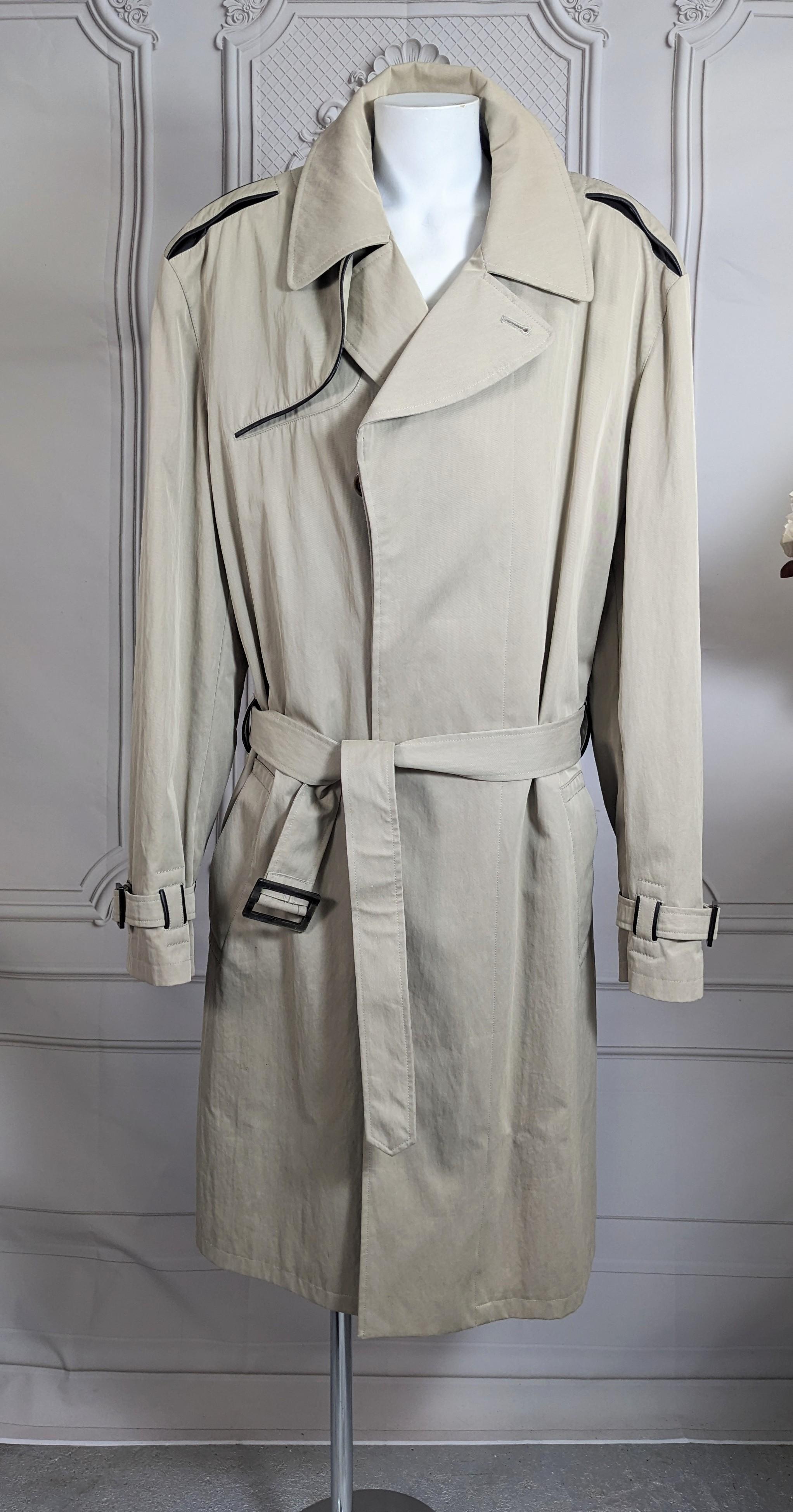 Hermes Mens Leather Trimmed Trench For Sale 9