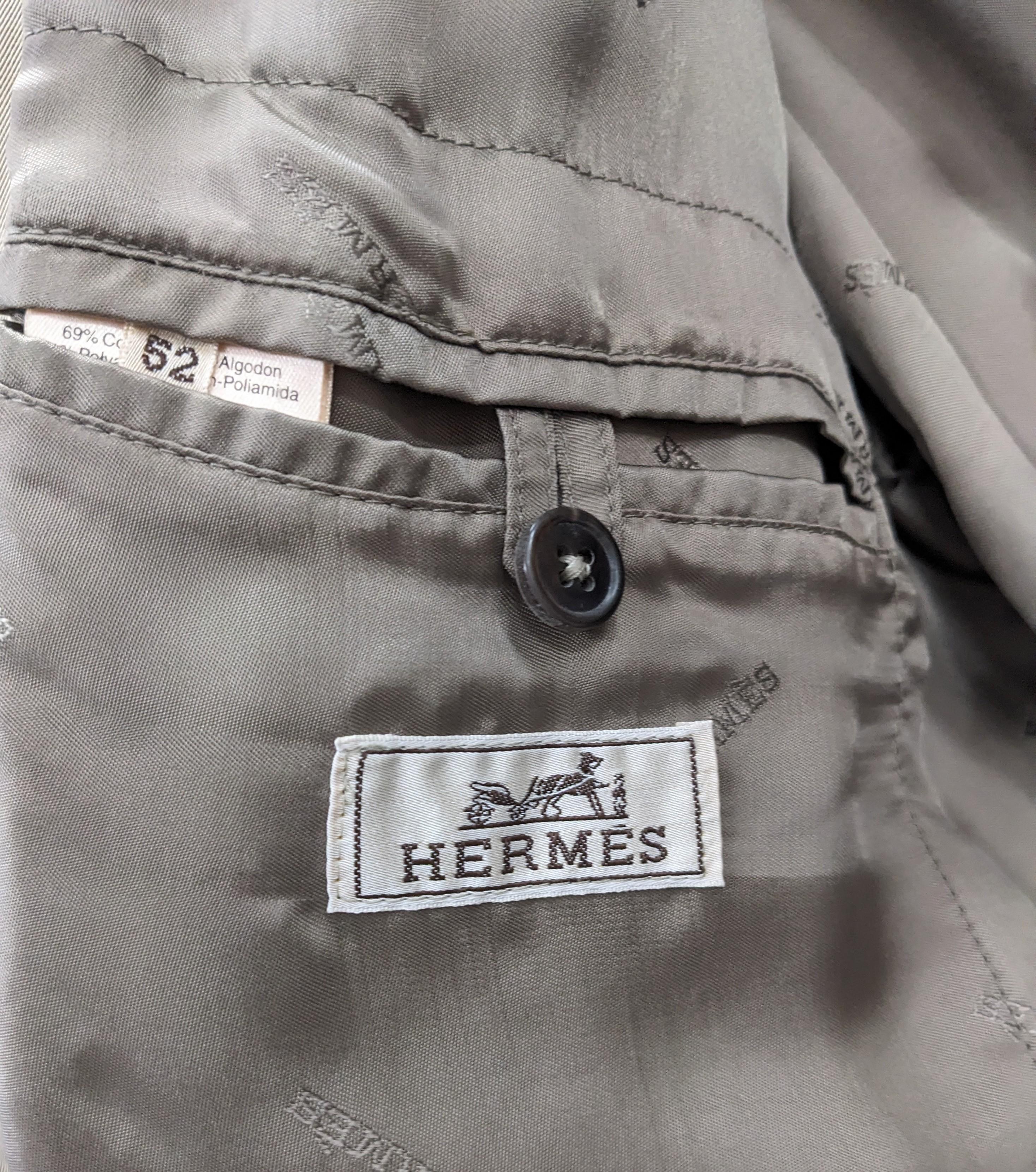 Hermes Mens Leather Trimmed Trench For Sale 12