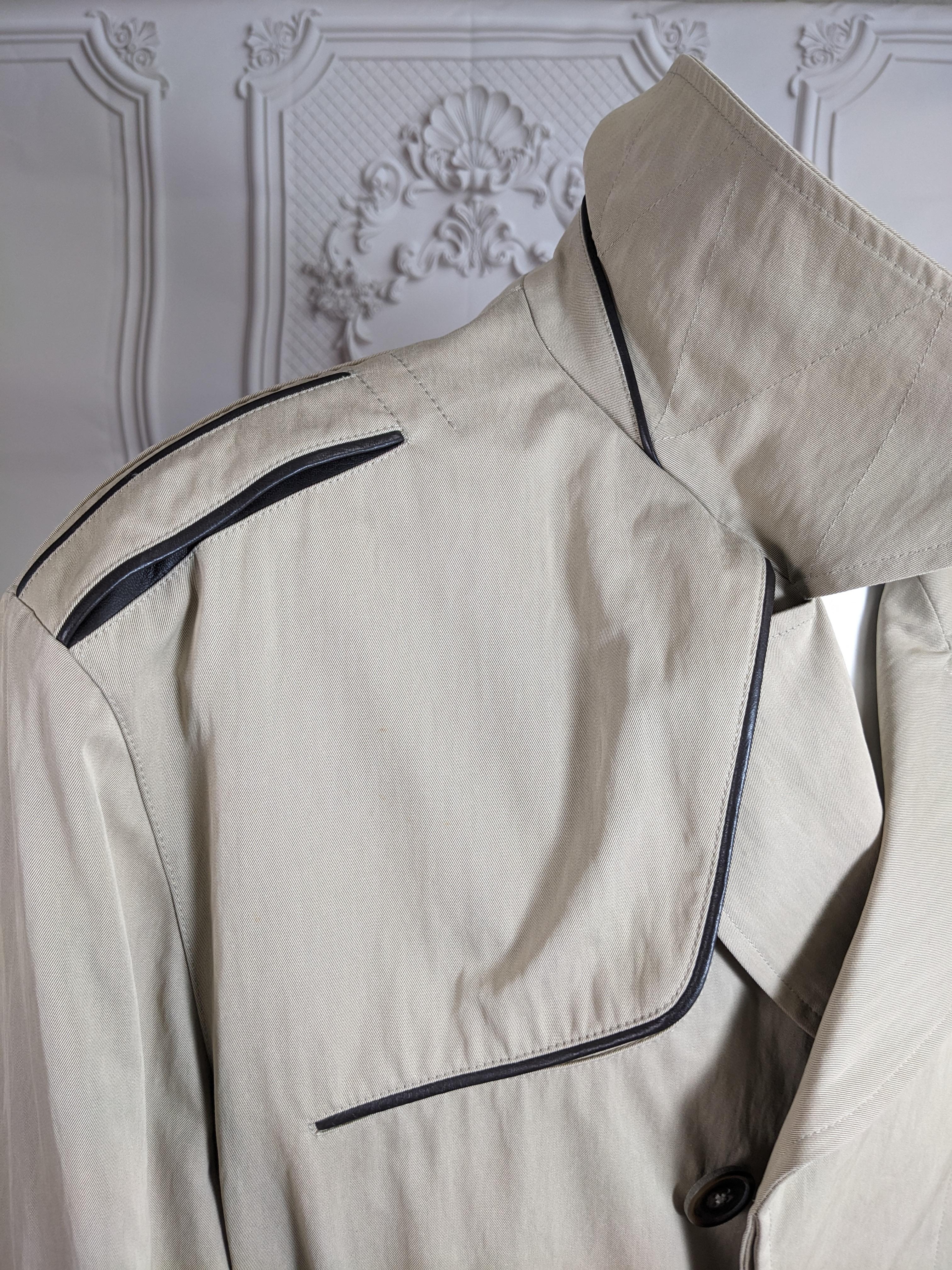 Hermes Mens Leather Trimmed Trench For Sale 14