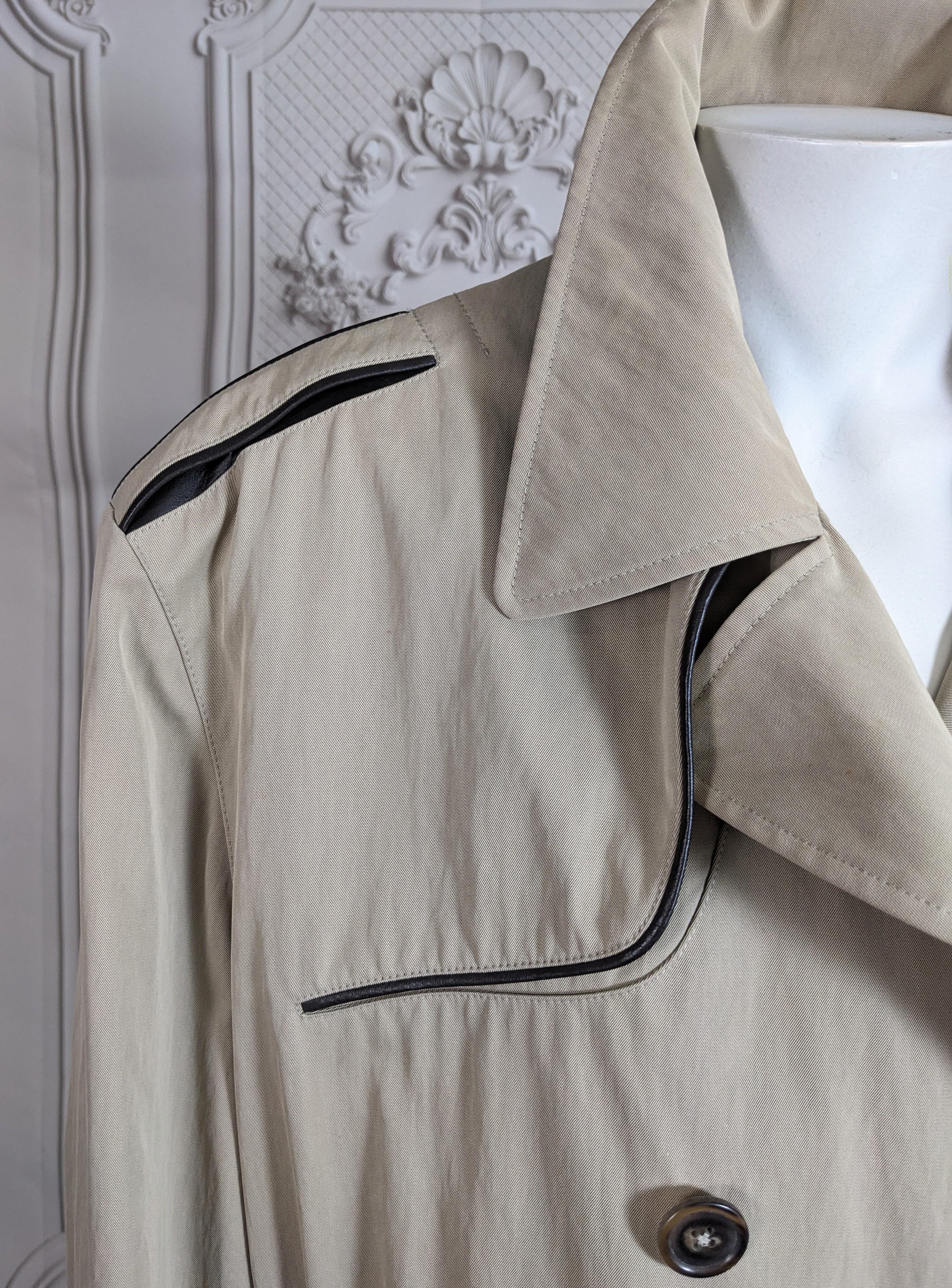 Hermes Mens Leather Trimmed Trench For Sale 15