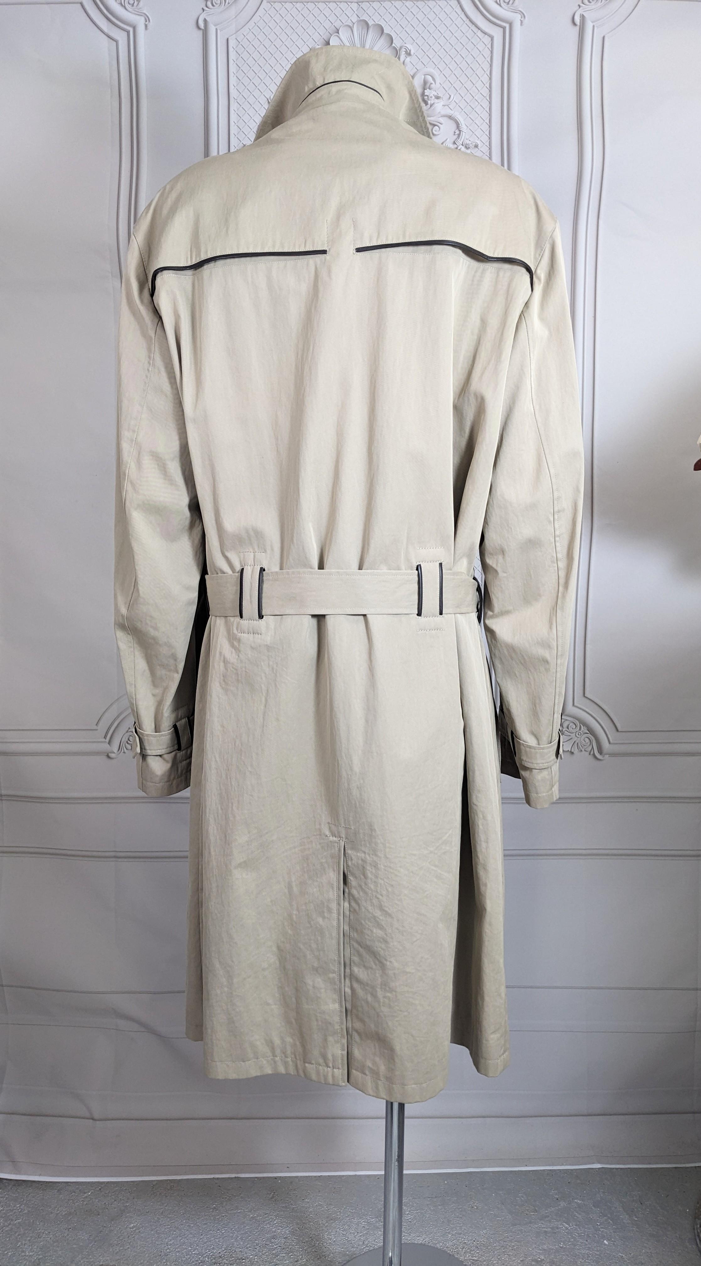 Hermes Mens Leather Trimmed Trench For Sale 2
