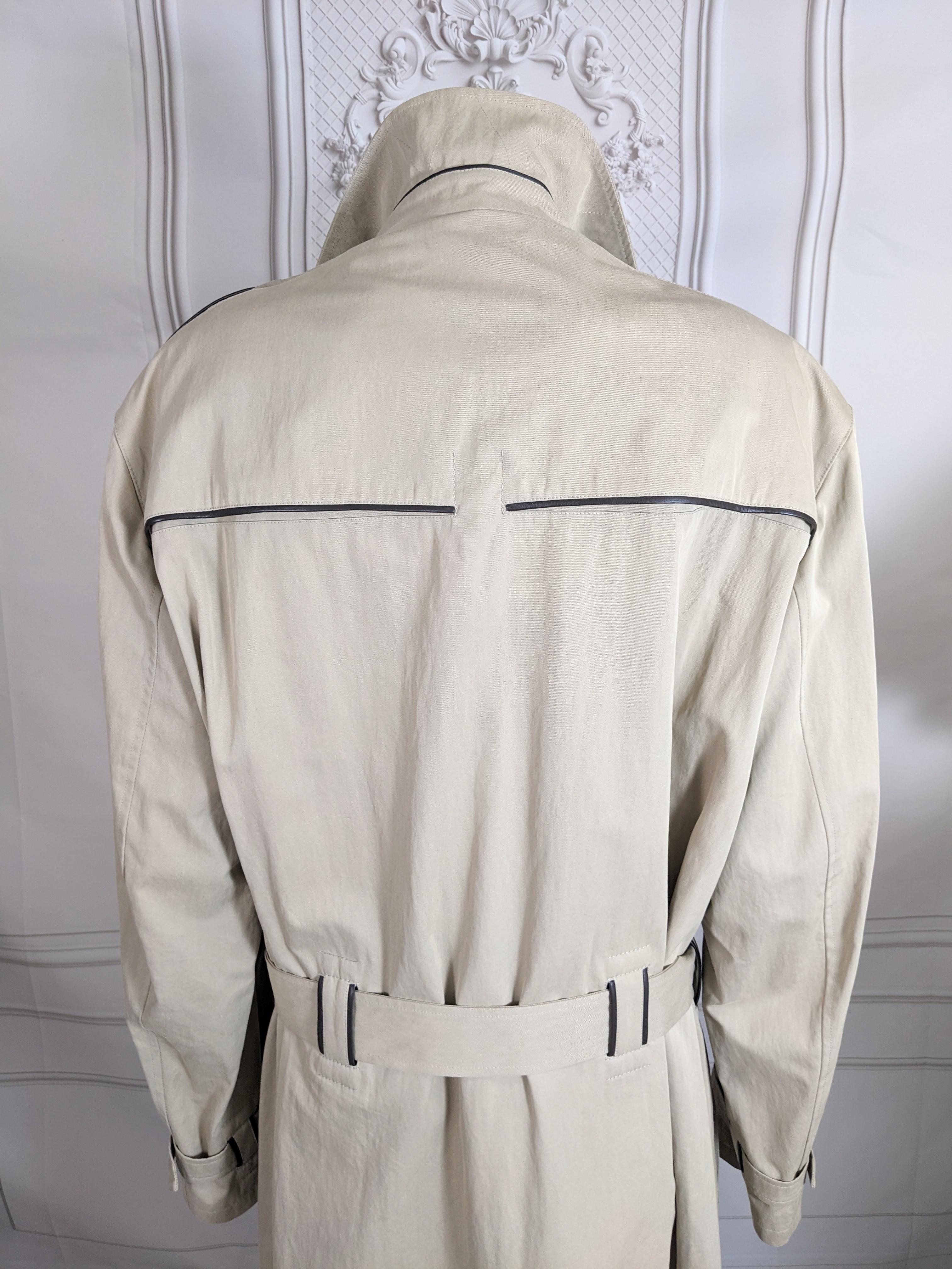 Hermes Mens Leather Trimmed Trench For Sale 3