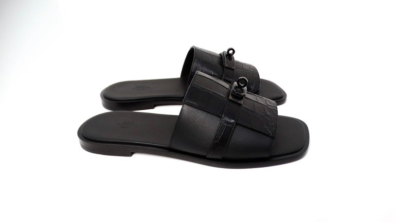 Hermes Mens Made-To-Order Gabriel Black Alligator Leather  display picture 1