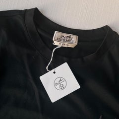 Herren-Mini-Patch Cuir-T-Shirt von Hermès in Schwarz, Größe M