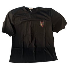 Hermes Men's Mini Patch Cuir T-Shirt In Black, Size M