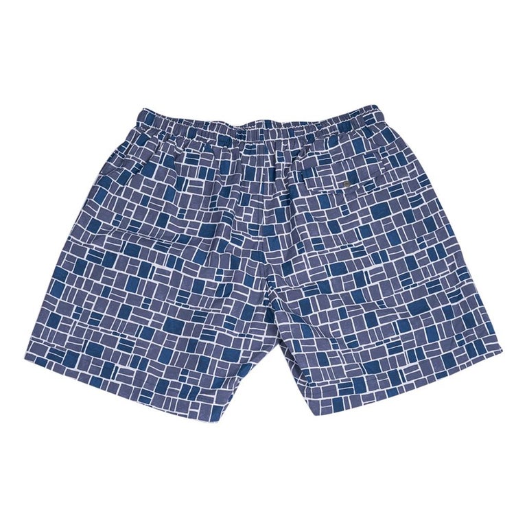Hermes Men''s Mosaique H Swimming Trunks Blue L For Sale at 1stDibs | hermes  swim shorts