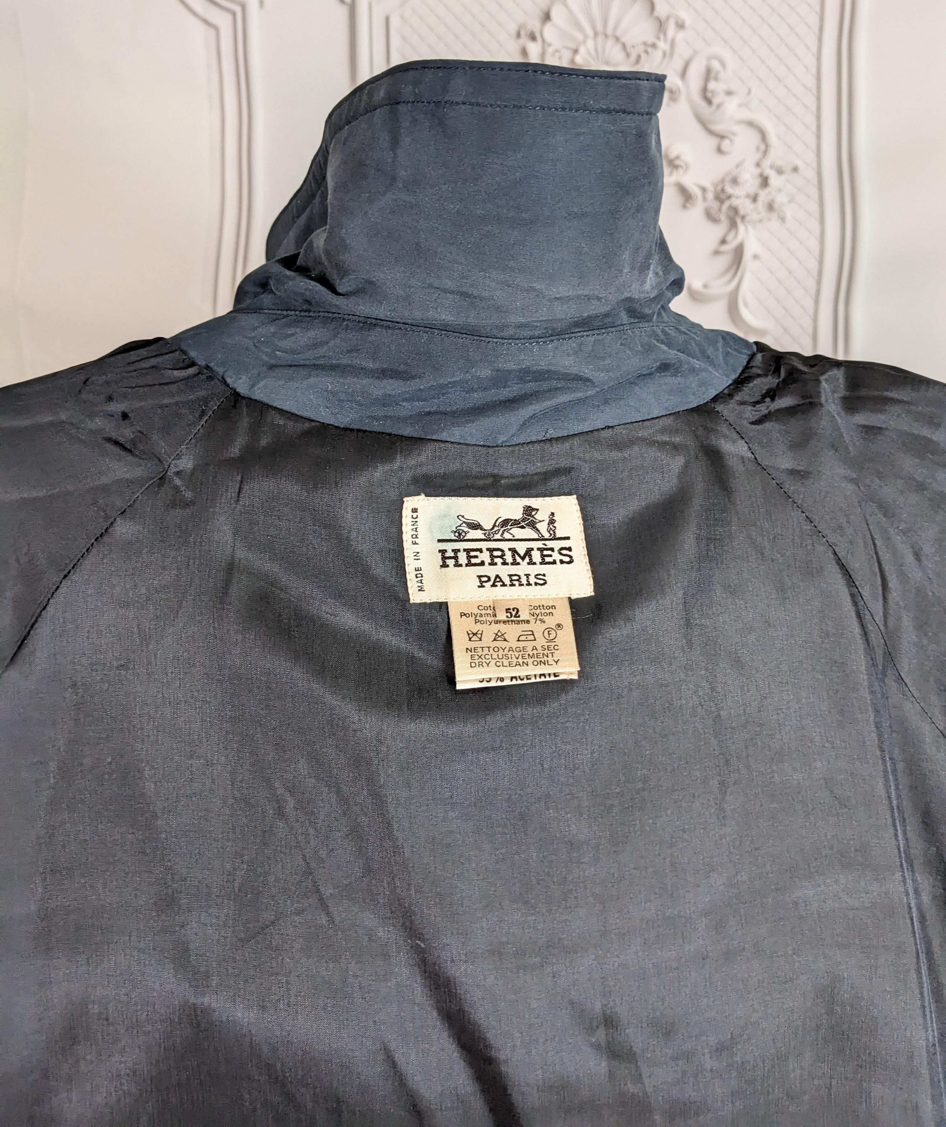 Hermes Mens Navy Oversized Trench For Sale 10