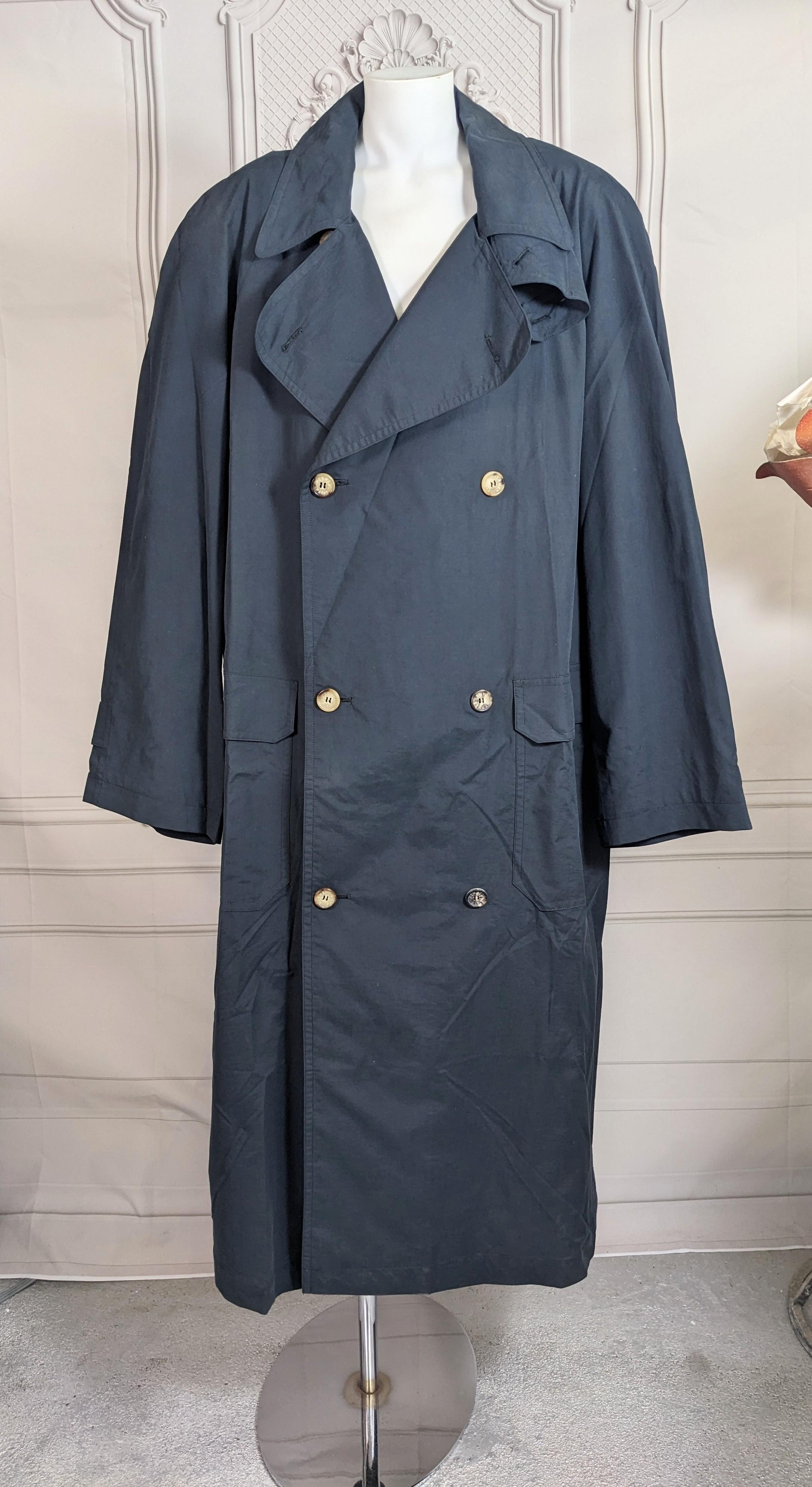 Black Hermes Mens Navy Oversized Trench For Sale