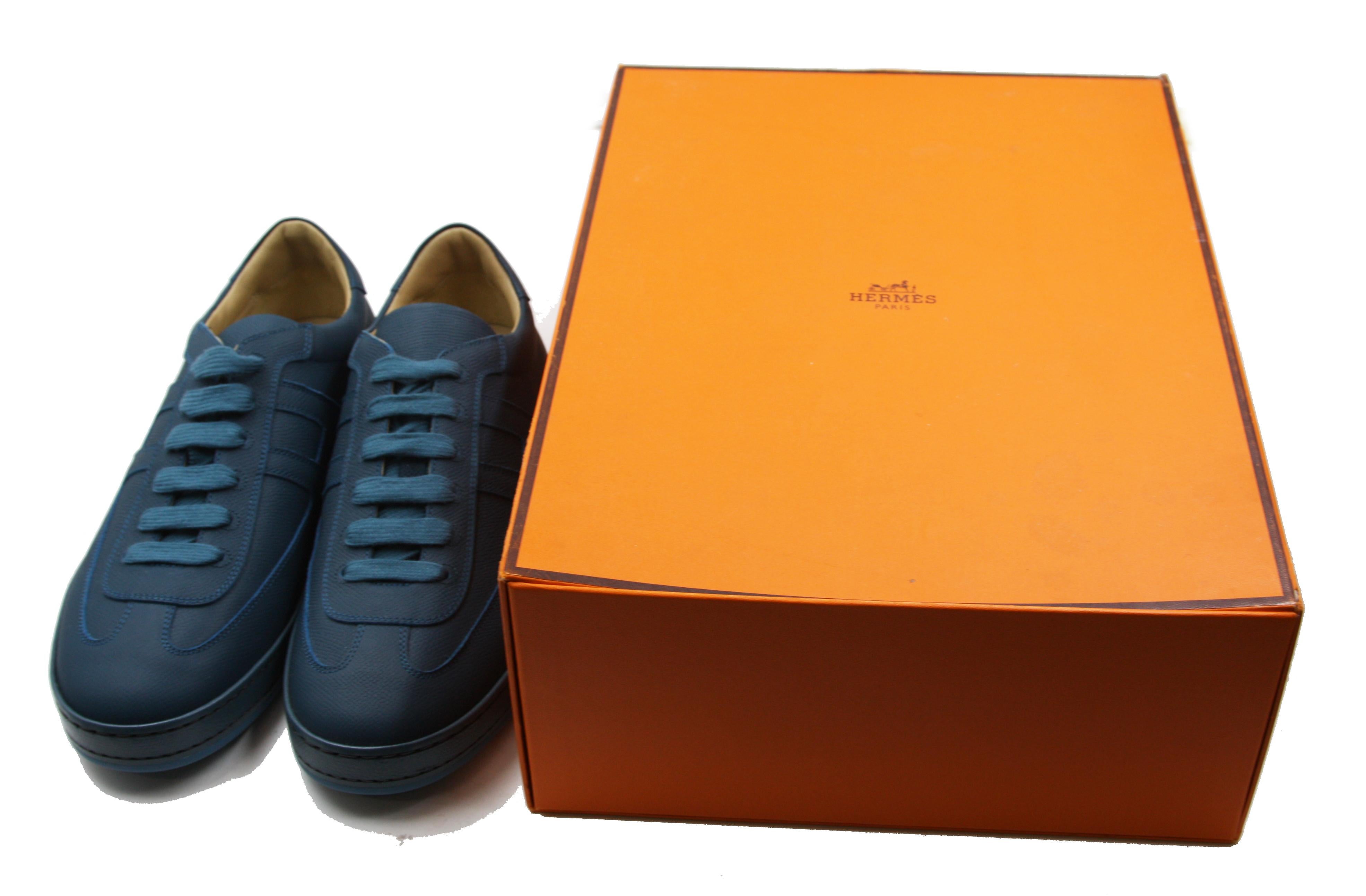 HERMES Mens Osaka Sneaker 41.5 bleu cobalt In New Condition For Sale In New York, NY