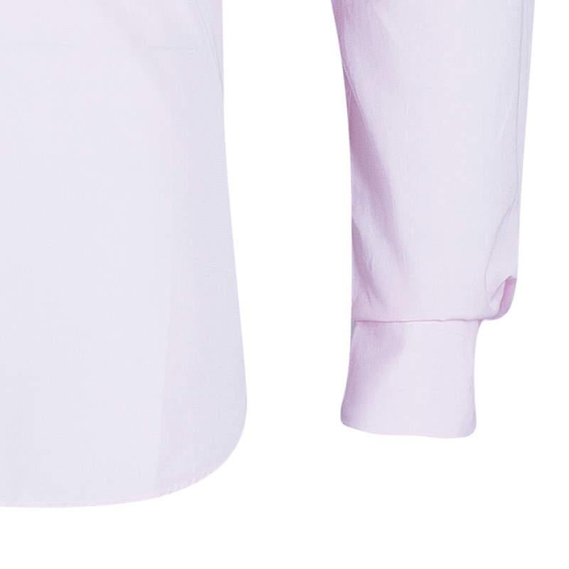 Hermes Men's Pink Straight Fit Poplin Shirt S For Sale 2