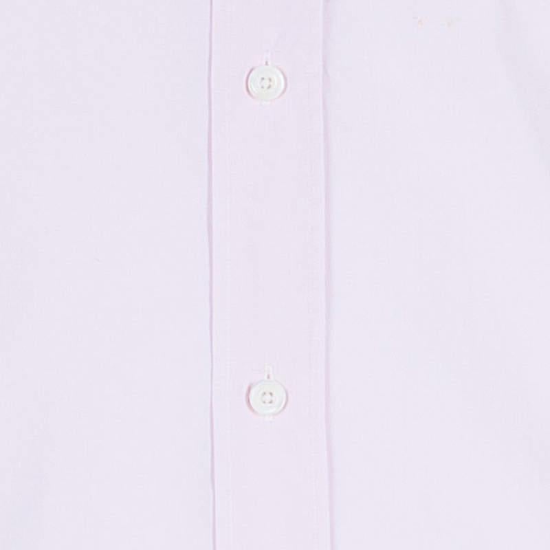 Hermes Men's Pink Straight Fit Poplin Shirt S For Sale 4
