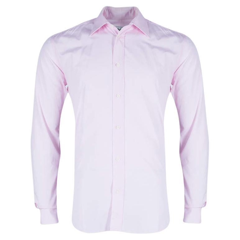 Hermes Men's Pink Straight Fit Poplin Shirt S For Sale