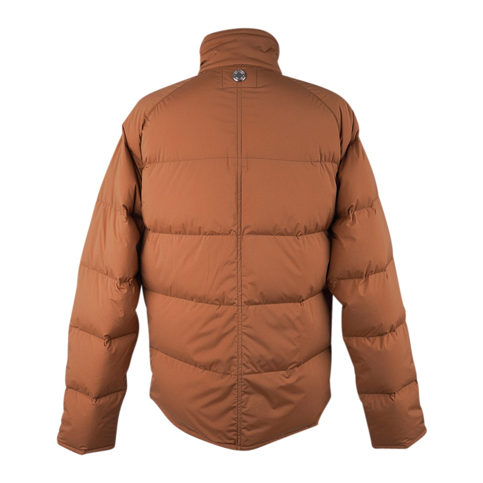 Hermes Men's Piumino Extra-Light Puffer Coat / Jacket Fauve M For Sale 1