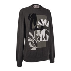 Hermes Men's Puzzle Floral Sweater Algue (Seaweed) Cashmere M