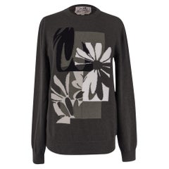 Hermes Men's Puzzle Floral Sweater Algue (Seaweed) Cashmere M