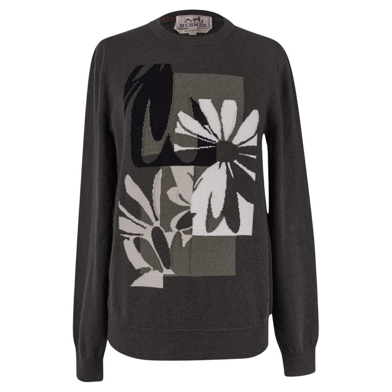 Pull en cachemire Hermès Puzzle à fleurs Algue (algues) pour homme