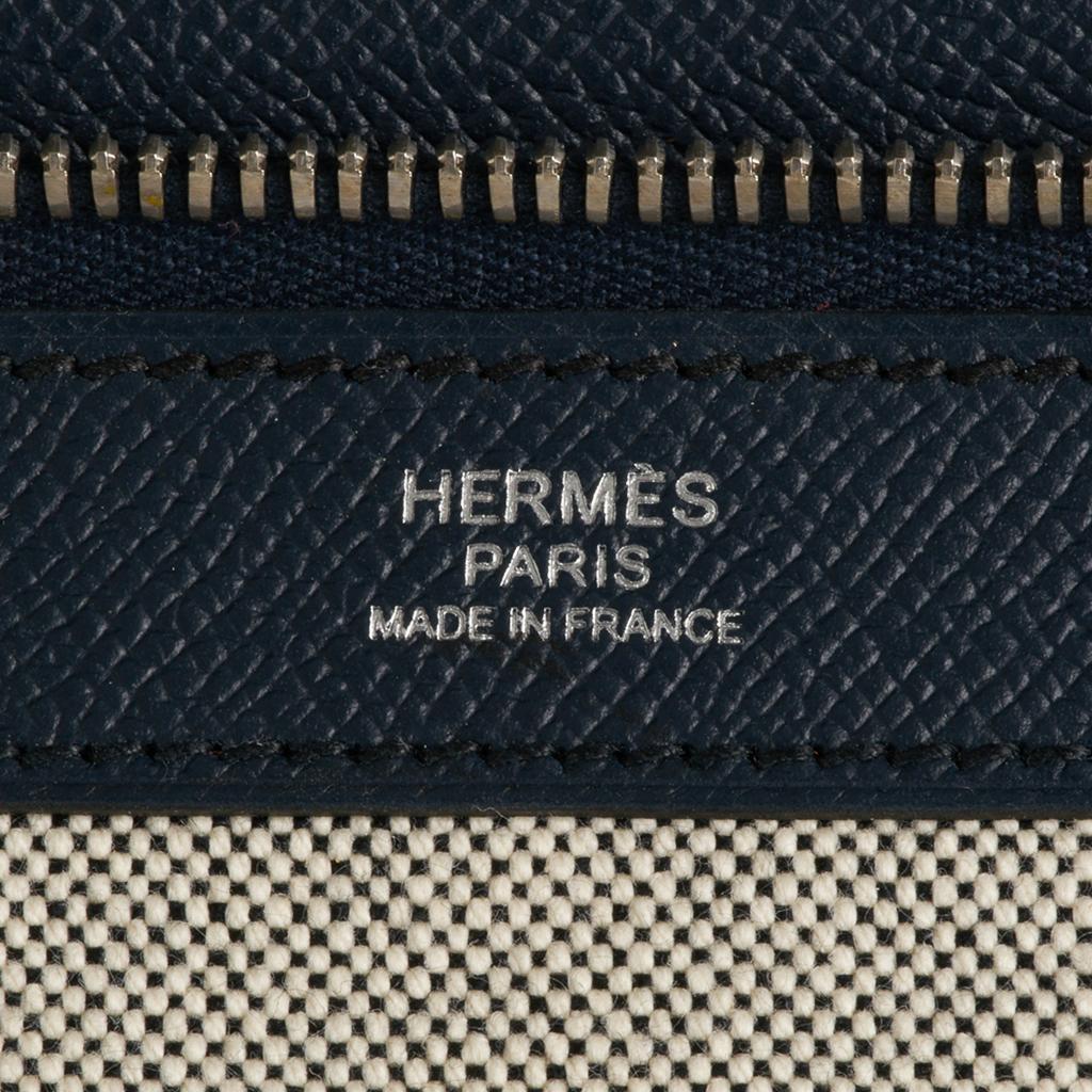 Hermes Men's Serviette 57 Briefcase Bleu Indigo Epsom Palladium New w/Box 3