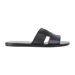 Hermes Men's Shoes Flat Izmir Sandal Blue / Black 42 / 9