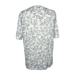 Hermès Herren T-Shirt Etriers Steigbügel Druck Weiß Baumwolle L Neu mit Box