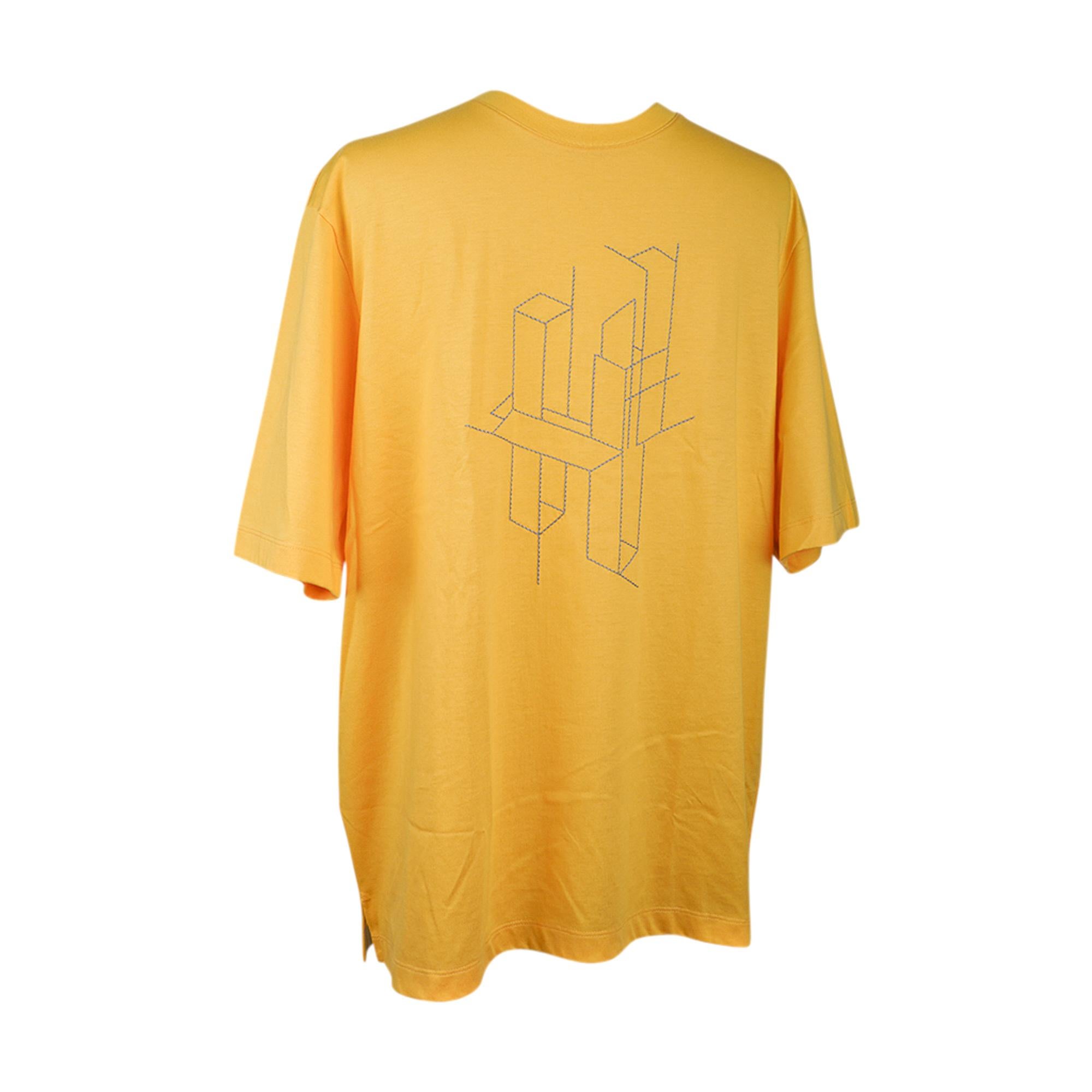 Hermes H 3D Embroidery T-Shirt featured in Hermes Jaune D'Or.
Depicts embroidered H 3D.
Short sleeve T with crew neck.
Fabric is cotton.
NEW or NEVER WORN.
final sale

SIZE M

TOP MEASURES:
LENGTH 28.5