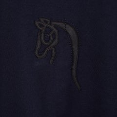 Hermes Men's T-Shirt H Mini Patch Cuir Marine Cotton M