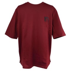 Hermes Men's T-Shirt H Mini Patch Cuir Rouge H Cotton M
