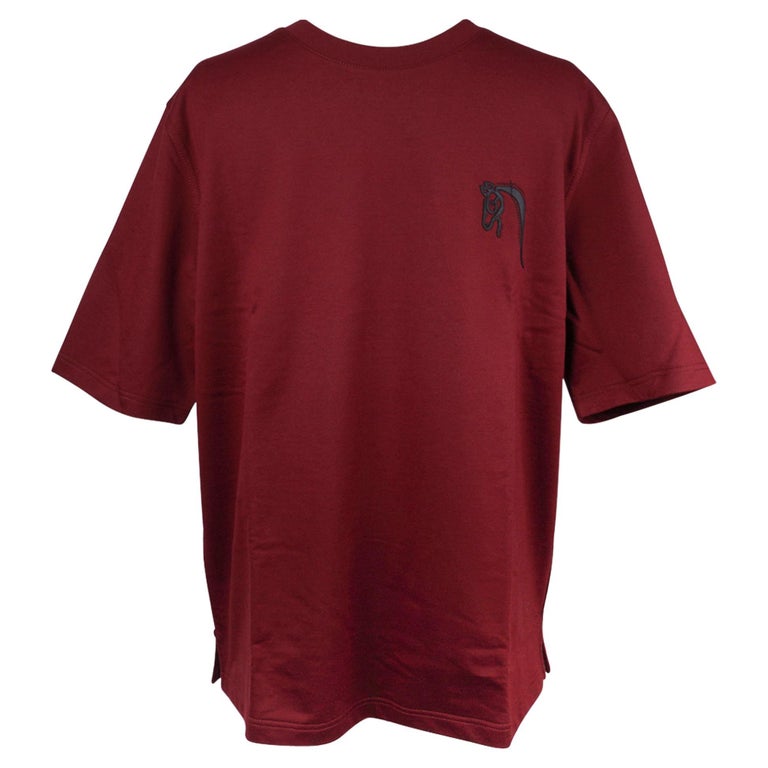 T-shirt Hermès pour homme H Mini Patch Cuir Rouge H Coton M En vente sur  1stDibs