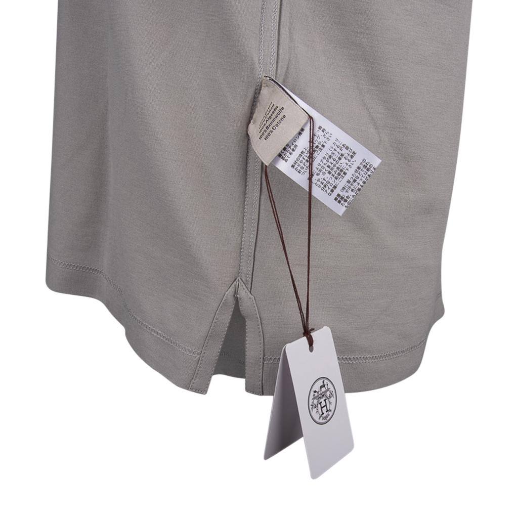 Hermes Men's T-Shirt with Pocket Gray Short Sleeve M New w/ Box 1