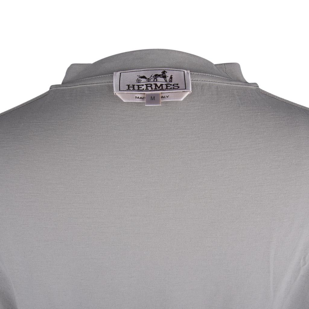 Hermes Men's T-Shirt with Pocket Gray Short Sleeve M New w/ Box 2