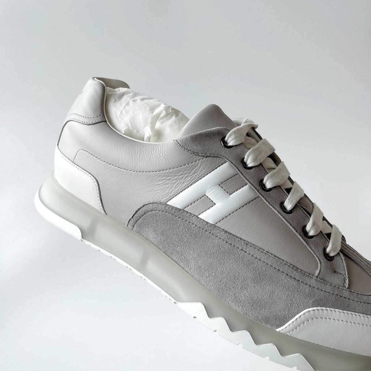 Gray Hermes Mens Trail Sneaker In Grey And White  Size EU 45