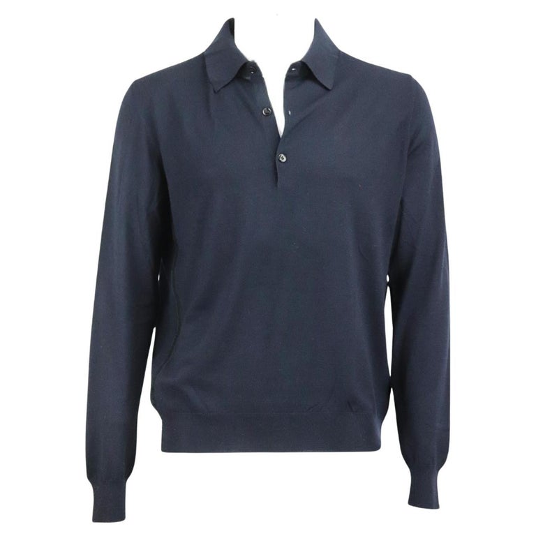 Hermès Men's Wool Polo Shirt Large For Sale at 1stDibs