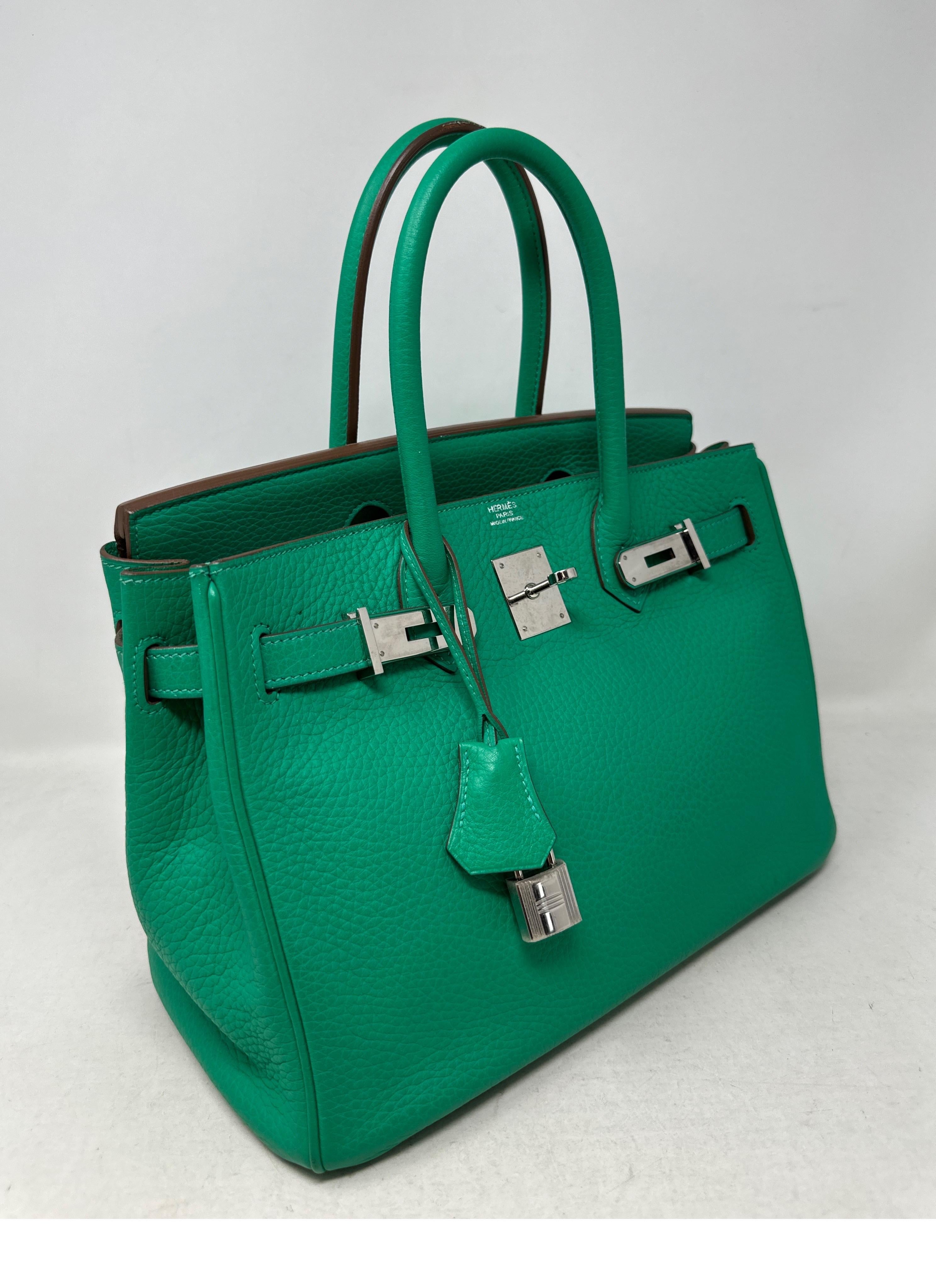Women's or Men's Hermes Menthe Birkin 30 Bag  For Sale