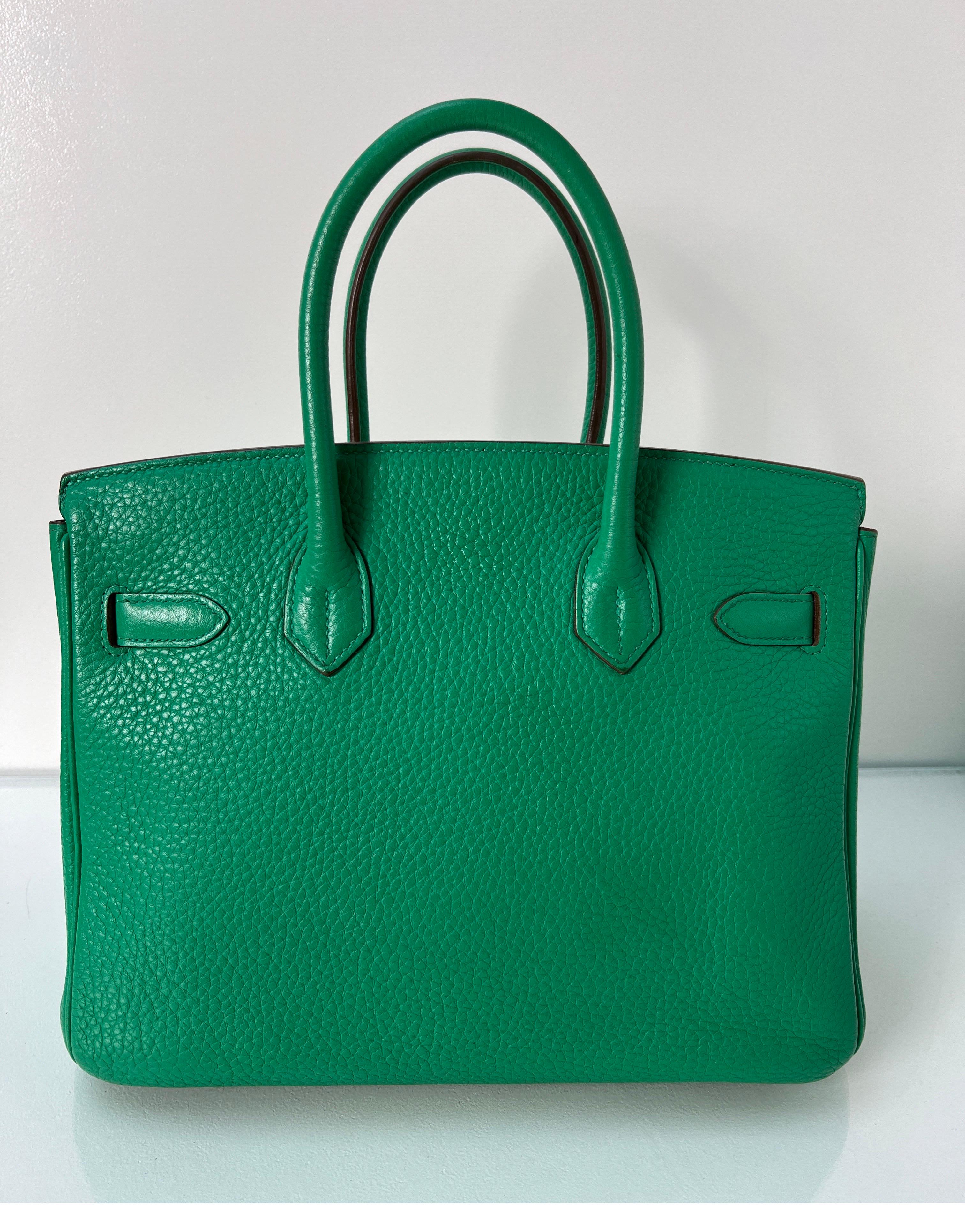 Hermes Menthe Birkin 30 Bag In Good Condition For Sale In Athens, GA