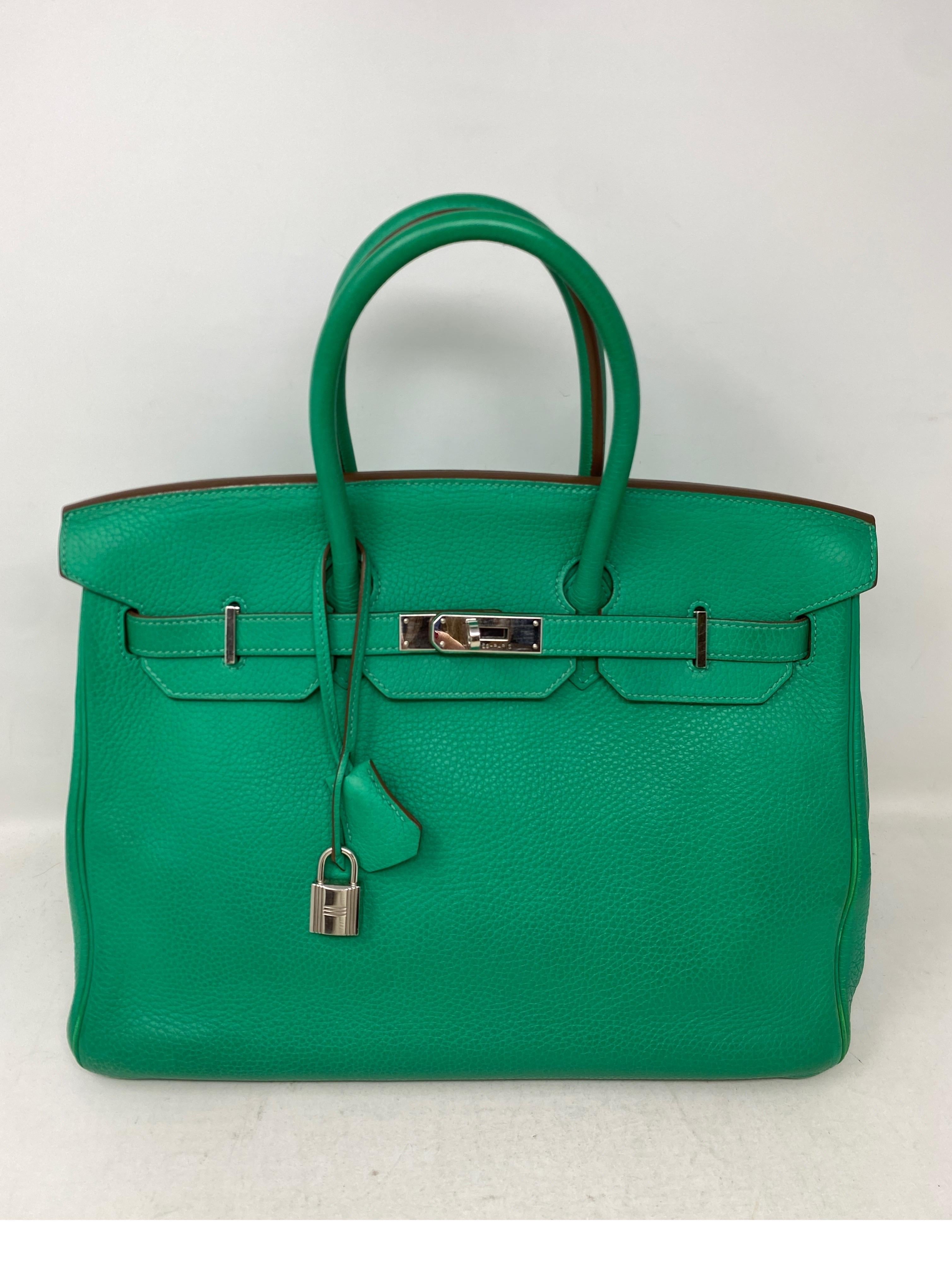 Sac Hermès Menthe Birkin 35  14