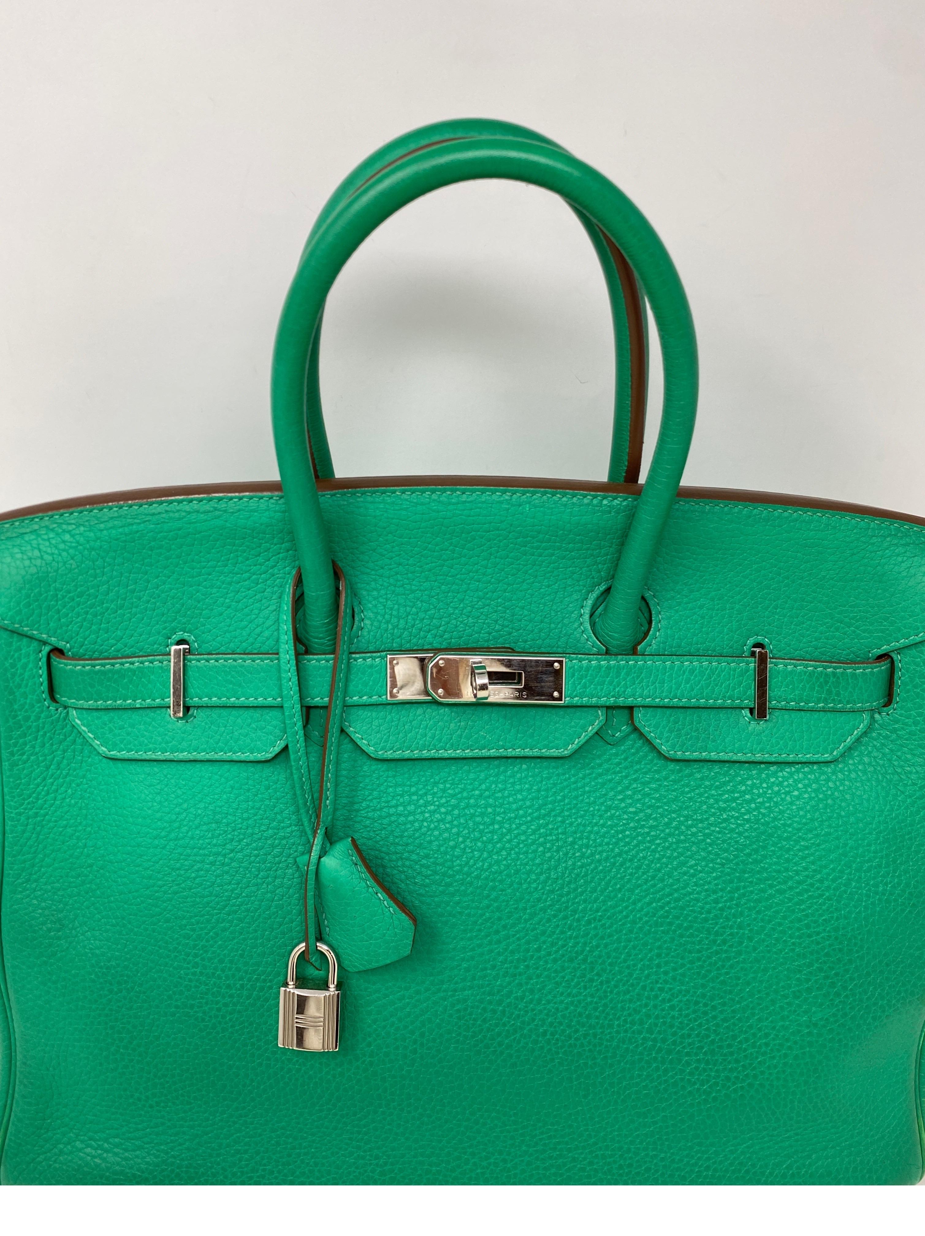 Sac Hermès Menthe Birkin 35  15